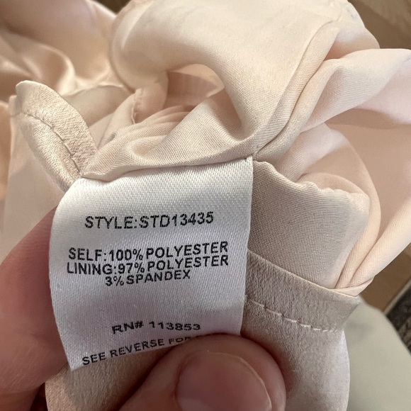 Sugarlips Chateau Satin Champagne Dolman Sleeve Midi Dress - Picture 7 of 9